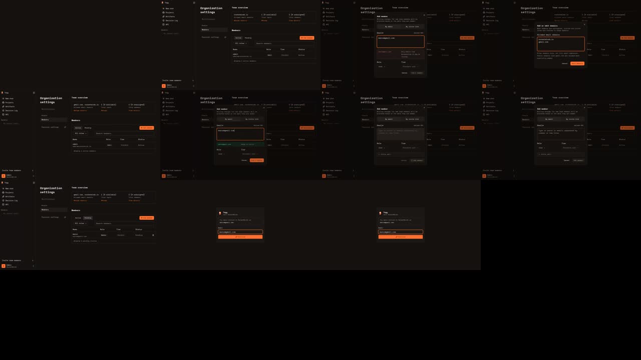 Contact sheet for admin invite lifecycle demo