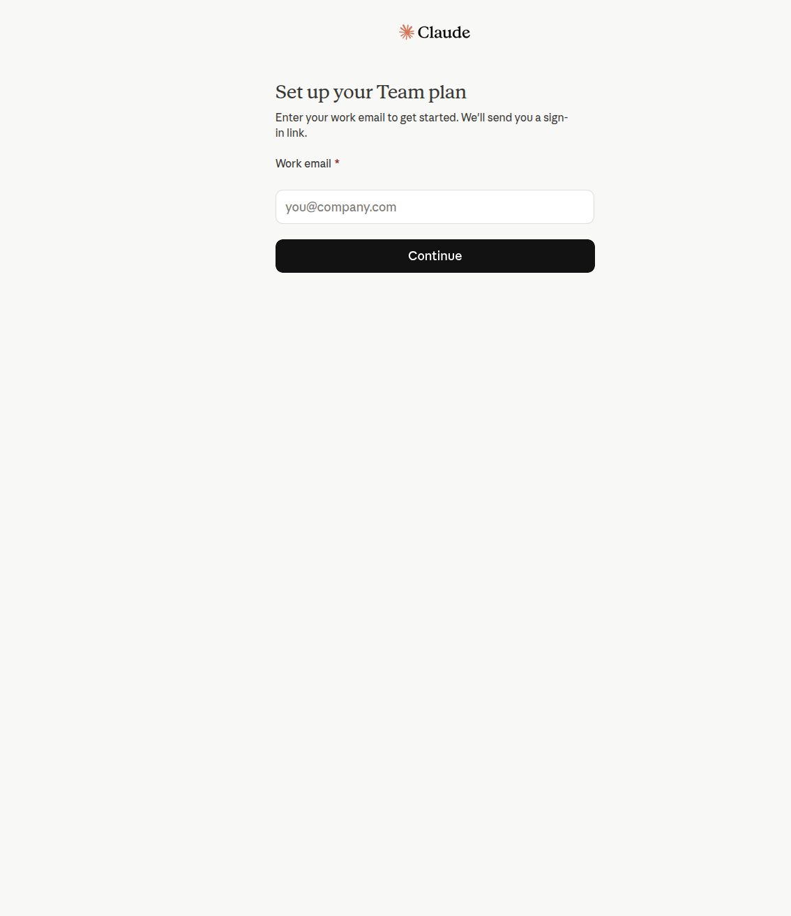 Claude Team create start work email