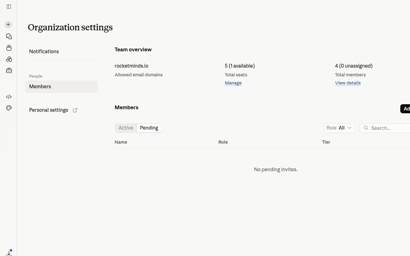 Claude pending members tab