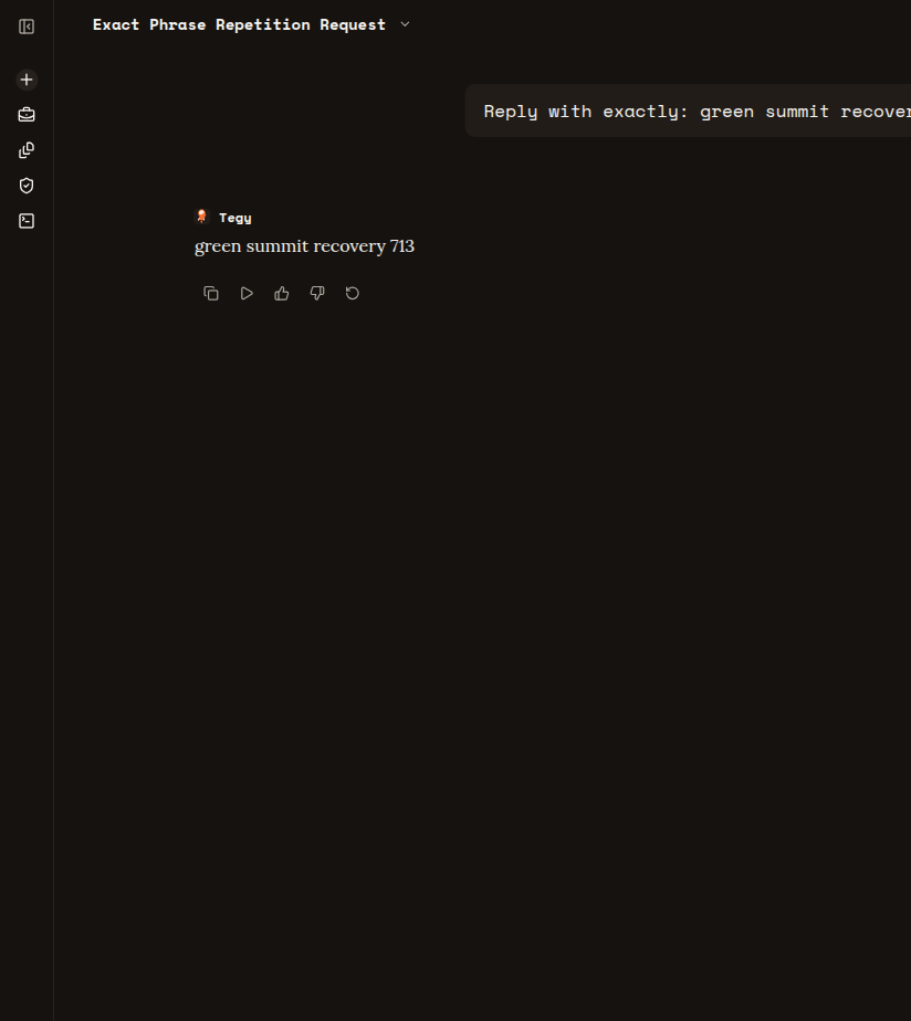 Successful authenticated Tegy production response after the container lifecycle deployment