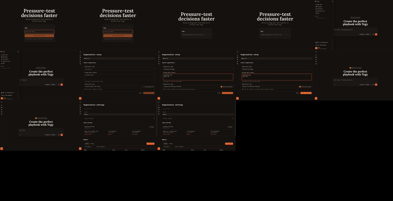 Contact sheet for the external new user organization journey video