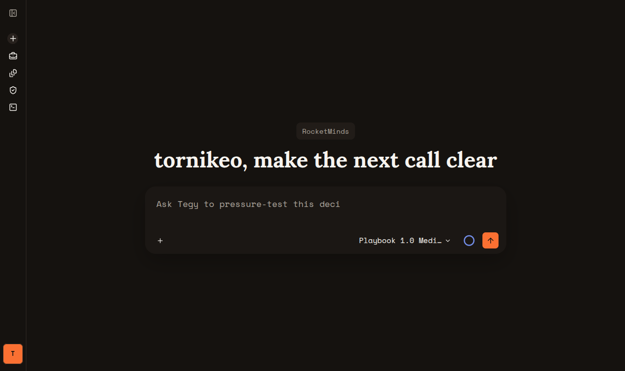 Tegy new chat greeting desktop verification