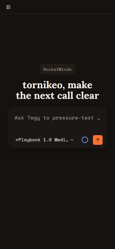 Tegy new chat greeting mobile verification