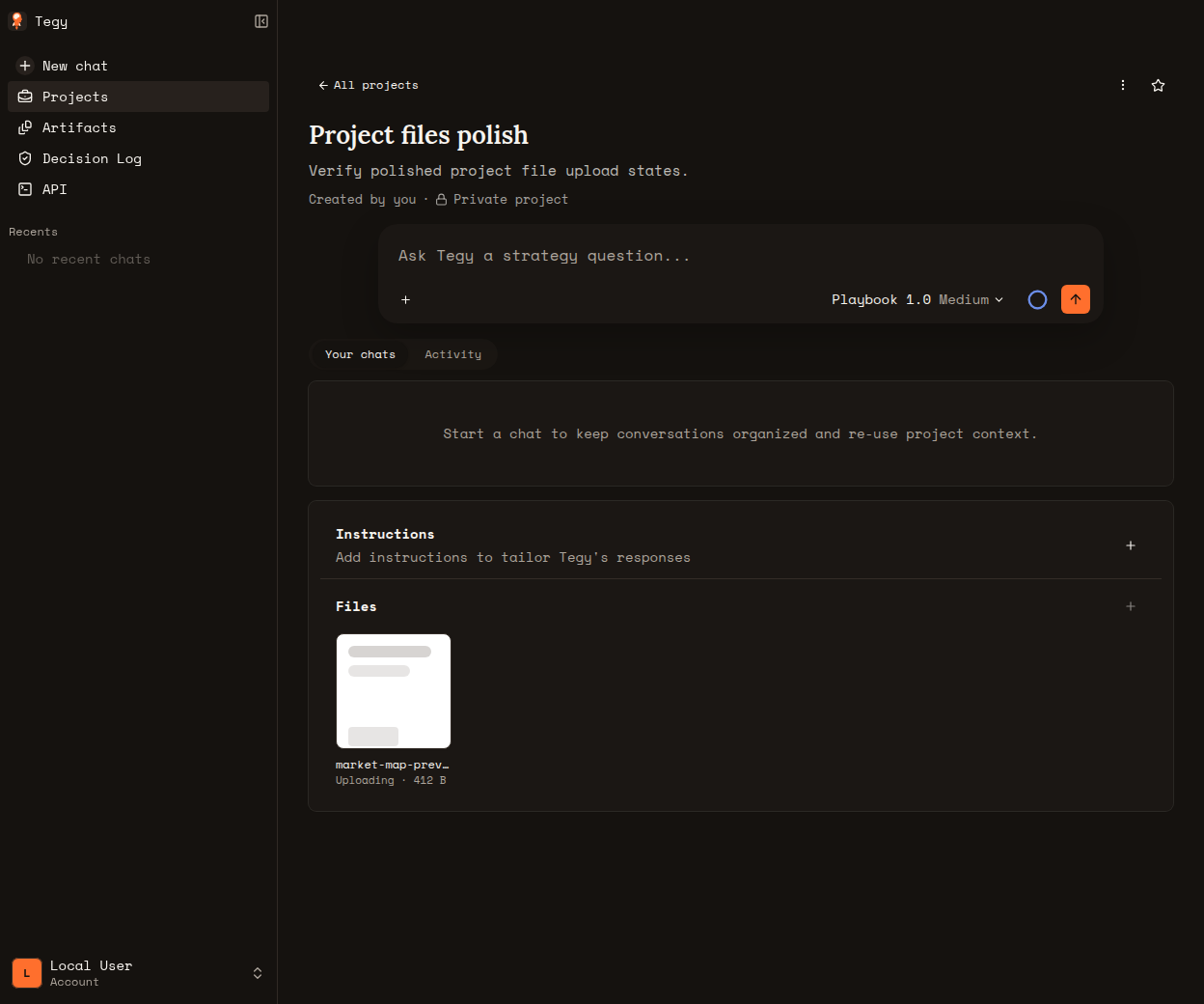 Project files upload skeleton