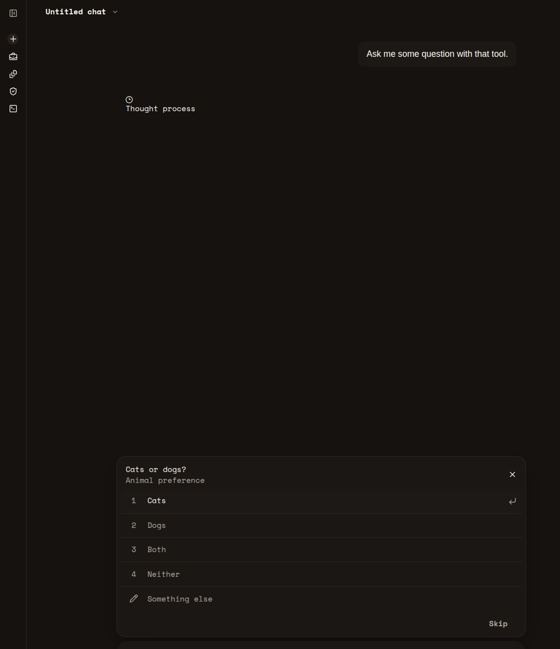 Tegy active questionnaire with direct reply composer state