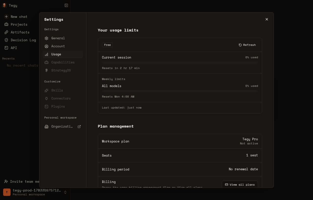 Latest production Usage settings proof