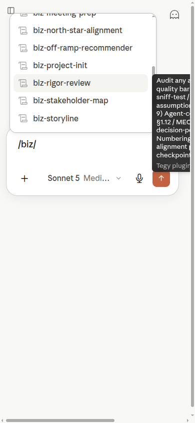 Claude slash command picker on mobile