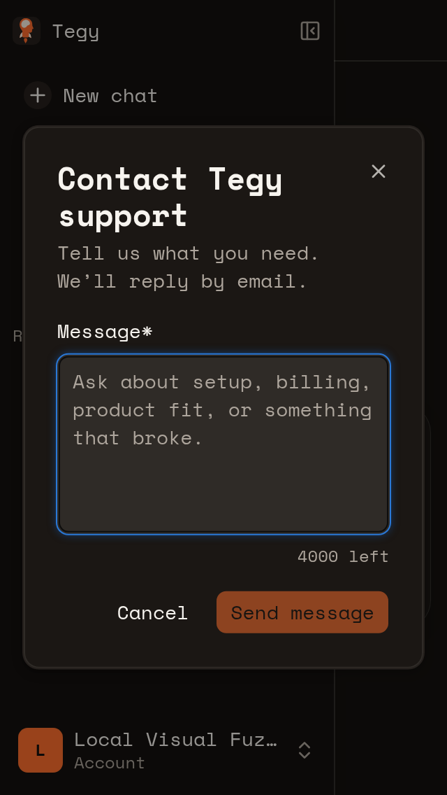 Corrected support dialog at 320 by 568