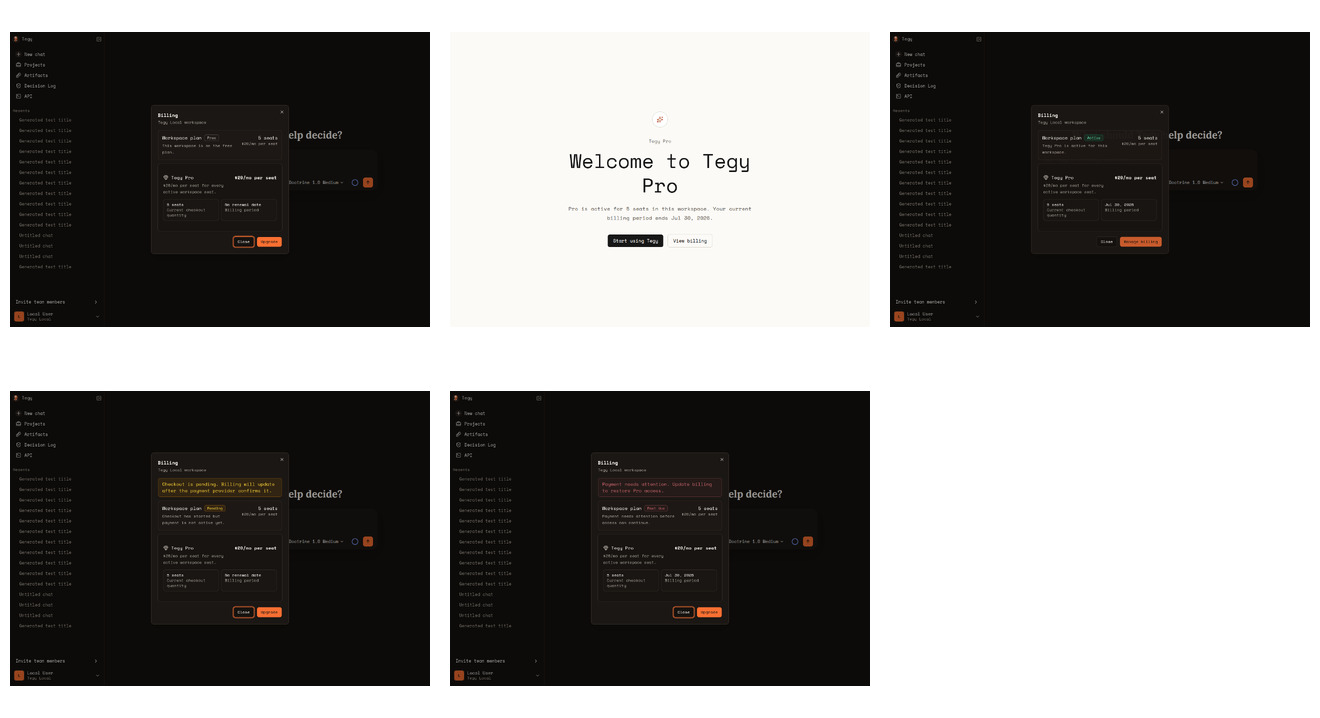 Tegy billing before visual alignment.