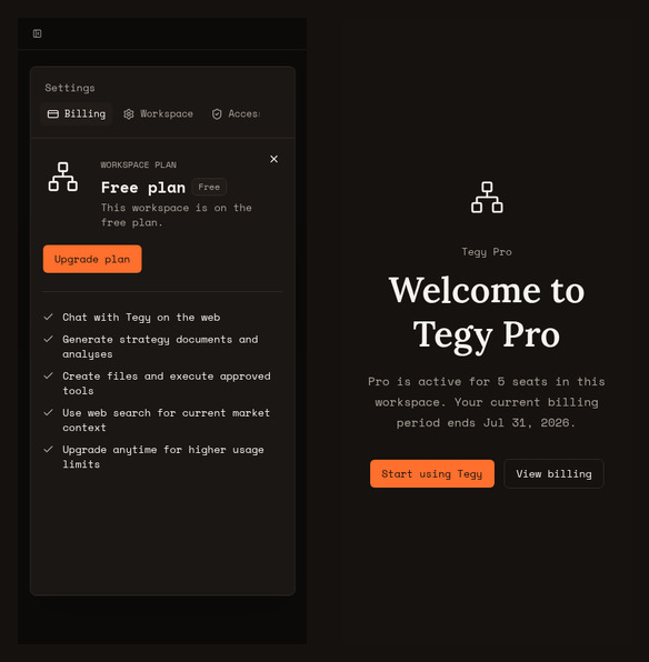 Tegy billing mobile visual checks.