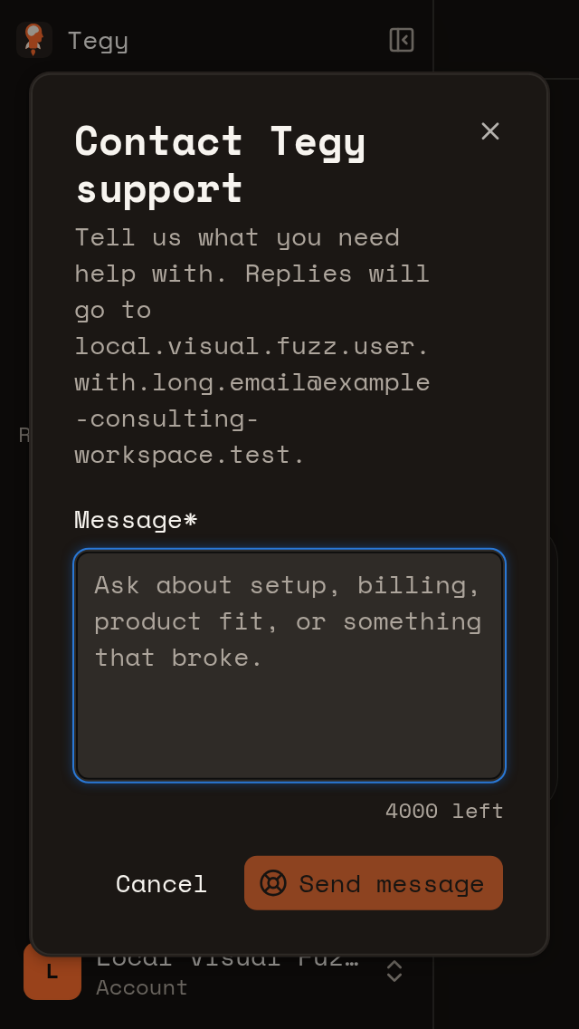 Corrected support dialog at the smallest tested phone width
